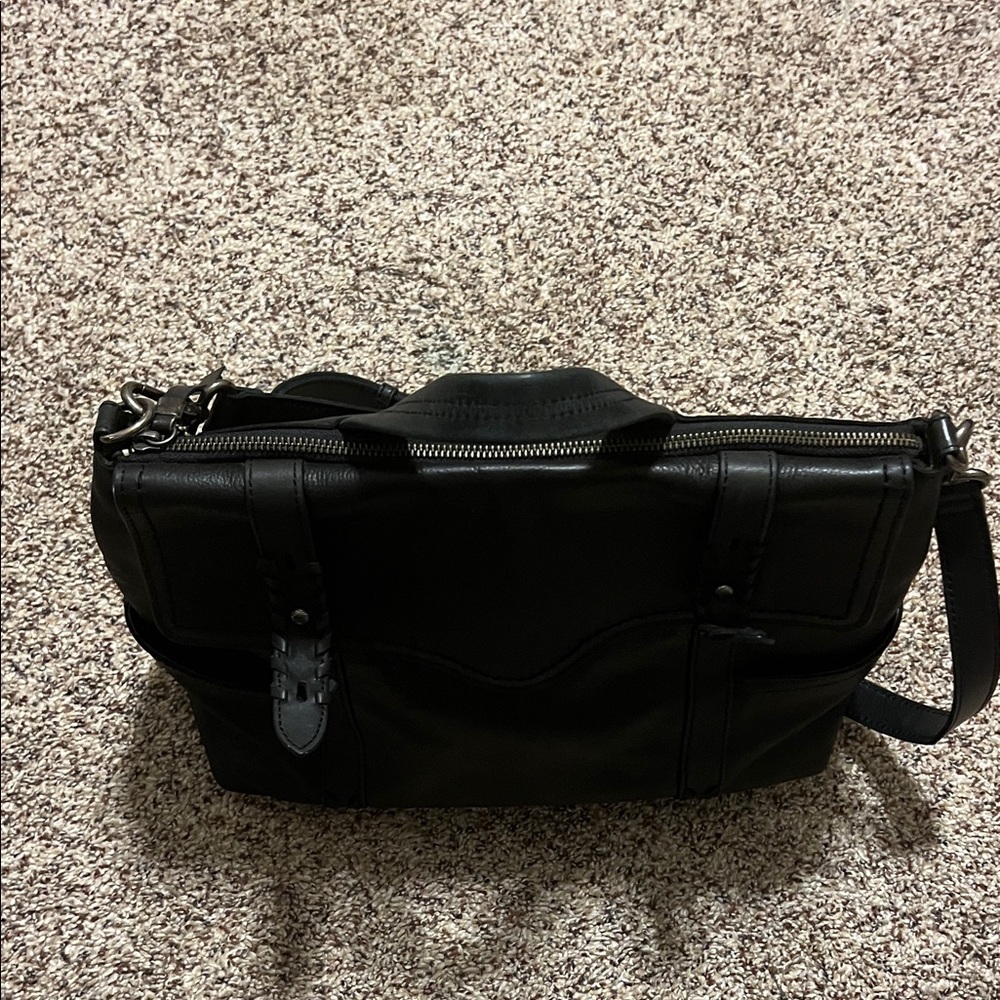 The Sak Black Leather Messenger Bag